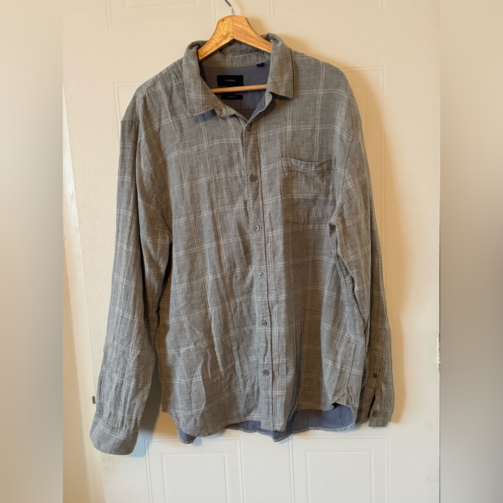 Vince casually button down shirt XL cottonmouth long sleeve classic fit